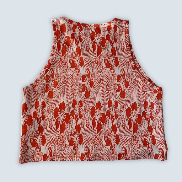 Zara Orange Patterned Tank Style Top - Picture 4 of 4